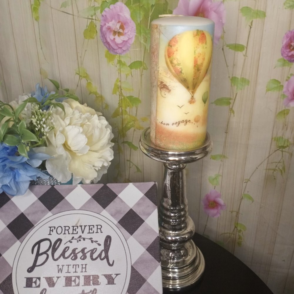 Tall Pillar Candle Hot Air Balloon Home Décor